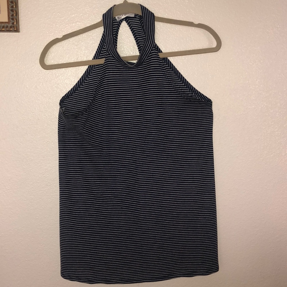 Navy & White Striped Summer Top